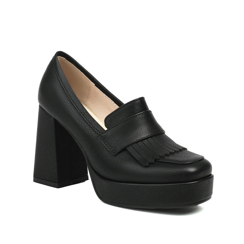 Women's Retro Chunky-Soled Commute Wedge Ultra-High Heels